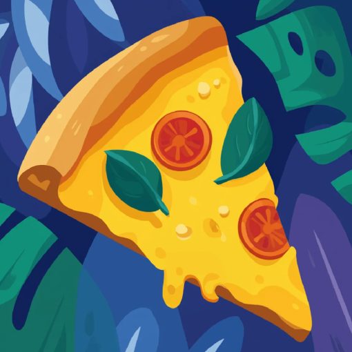 Sajtos pizza - Számfestő készlet kereten 40x40