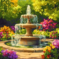 Színes park - Számfestő készlet kereten 40x40