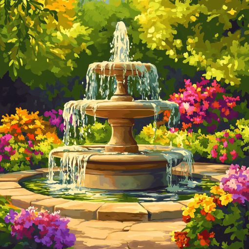 Színes park - Számfestő készlet kereten 40x40