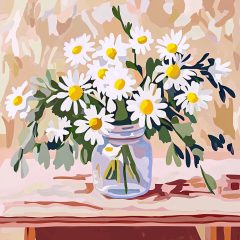 Százszorszép csokor - Számfestő készlet kereten 40x40