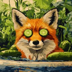 Róka relax - Számfestő készlet kereten 40x40