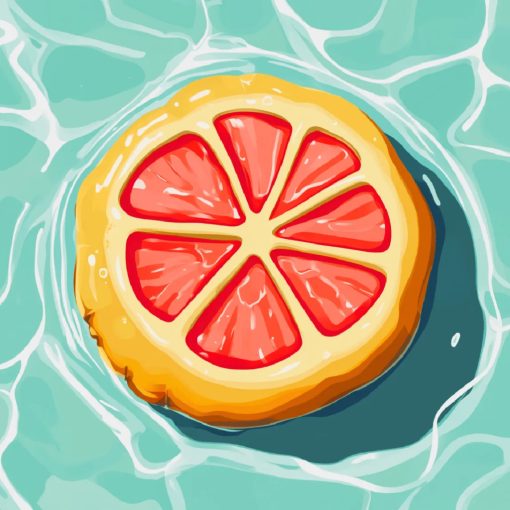 Grapefruit a vízen - Számfestő készlet kereten 40x40