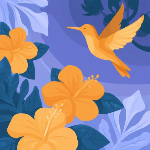 Kolibri nap - Számfestő készlet kereten 40x40