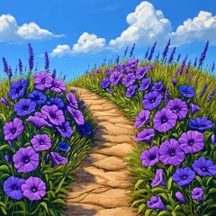 Vadvirágos út - Számfestő készlet kereten 40x40