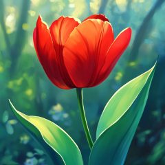 Napsütötte tulipán - Számfestő készlet kereten 40x40