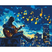 Dallamok a város felett - Számfestő készlet kereten 40x50