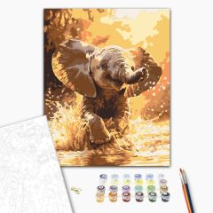 Pancsoló fáni - Számfestő készlet kereten 40x50