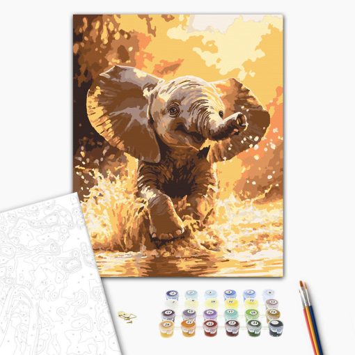 Pancsoló fáni - Számfestő készlet kereten 40x50