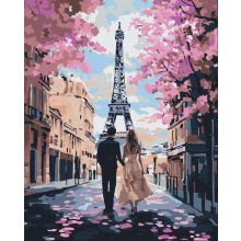 Séta Párizsban - Számfestő készlet kereten 40x50