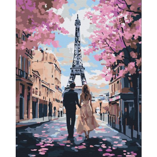 Séta Párizsban - Számfestő készlet kereten 40x50