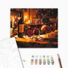 Romantikus vacsora - Számfestő készlet kereten 40x50