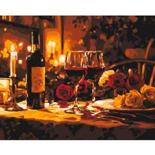 Romantikus vacsora - Számfestő készlet kereten 40x50