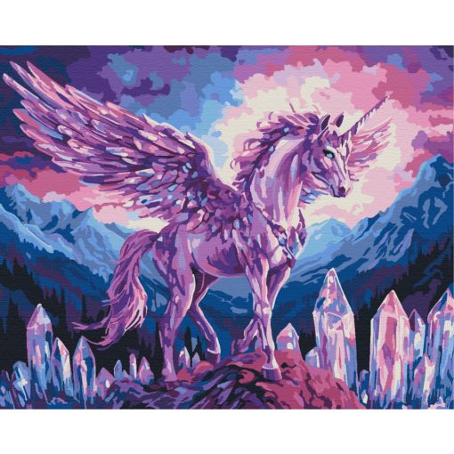 Varázslatos egyszarvú - Számfestő készlet kereten 40x50