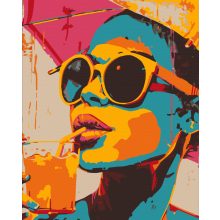 Napszemüveg és koktél - Számfestő készlet kereten 40x50