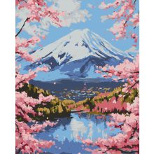 Tavaszi varázs Japán szívében - Számfestő készlet kereten 40x50