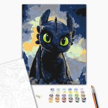 Az éjszaka őrzője - Számfestő készlet kereten 40x50