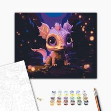 Mesebeli sárkánykölyök - Számfestő készlet kereten 40x50