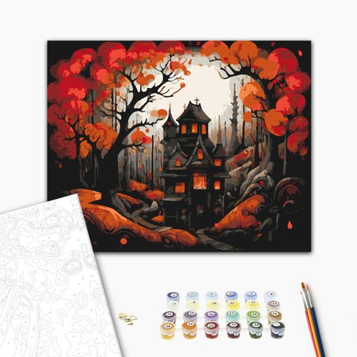 A boszorkány háza - Számfestő készlet kereten 40x50