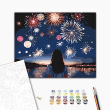 Tűzijáték éjszakája - Számfestő készlet kereten 40x50