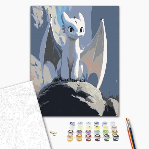 A rejtélyes sárkány - Számfestő készlet kereten 40x50