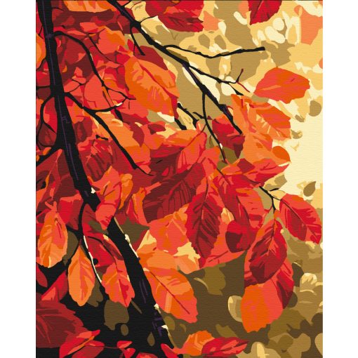 Aranyló levelek - Számfestő készlet kereten 40x50