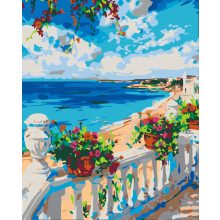 Mediterrán reggel - Számfestő készlet kereten 40x50
