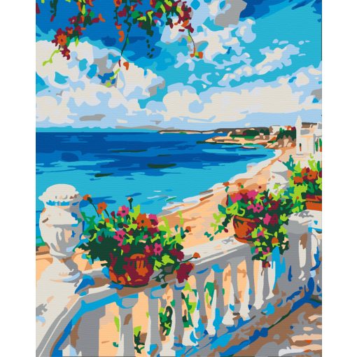 Mediterrán reggel - Számfestő készlet kereten 40x50