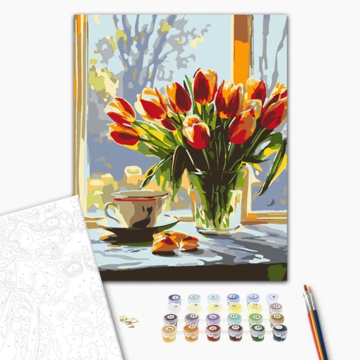 Tavaszi ébredés - Számfestő készlet kereten 40x50