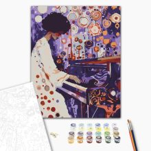 Lila harmóniák - Számfestő készlet kereten 40x50