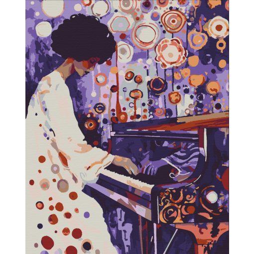 Lila harmóniák - Számfestő készlet kereten 40x50