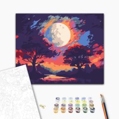 Az éjszaka színeiben - Számfestő készlet kereten 40x50