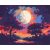 Az éjszaka színeiben - Számfestő készlet kereten 40x50