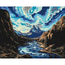 Ég és víz szimfóniája - Számfestő készlet kereten 40x50