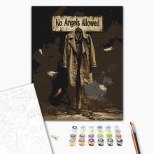 Bukott angyal - Számfestő készlet kereten 40x50