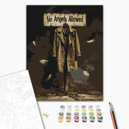 Bukott angyal - Számfestő készlet kereten 40x50