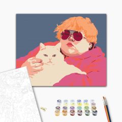 Cicatárs a chillhez - Számfestő készlet kereten 40x50