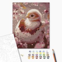 Pelyhes csoda - Számfestő készlet kereten 40x50