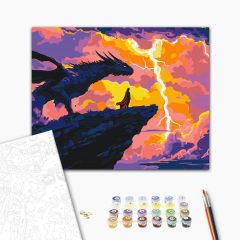 Villámok őrzője - Számfestő készlet kereten 40x50