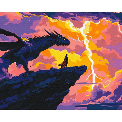 Villámok őrzője - Számfestő készlet kereten 40x50