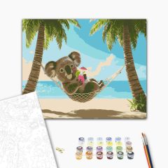 Nyári koala - Számfestő készlet kereten 40x50