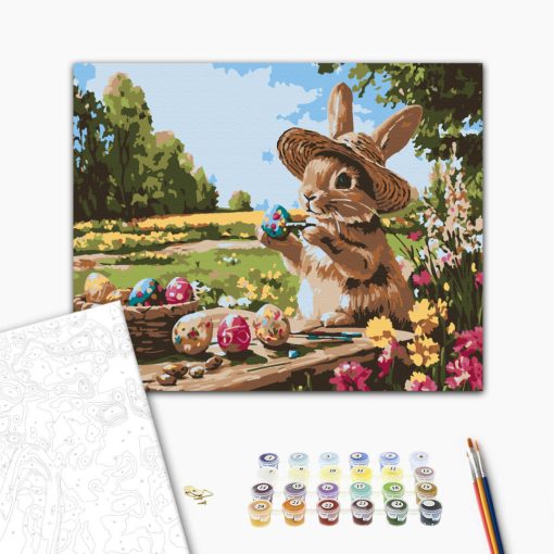 Tavaszi ecsetvonások - Számfestő készlet kereten 40x50