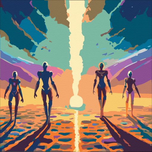 Látogatók - Számfestő készlet kereten 40x40