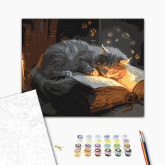 A tudás őrzője - Számfestő készlet kereten 40x50