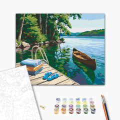Vízparti kaland - Számfestő készlet kereten 40x50