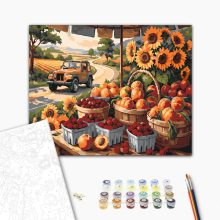 Nyári ízek és utak - Számfestő készlet kereten 40x50