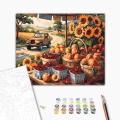 Nyári ízek és utak - Számfestő készlet kereten 40x50