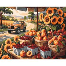 Nyári ízek és utak - Számfestő készlet kereten 40x50