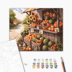   Vidéki nyár esszenciája - Számfestő készlet kereten 40x50