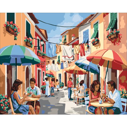 Fagylaltok és napernyők - Számfestő készlet kereten 40x50