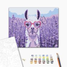 LevenduLáma - Számfestő készlet kereten 40x50